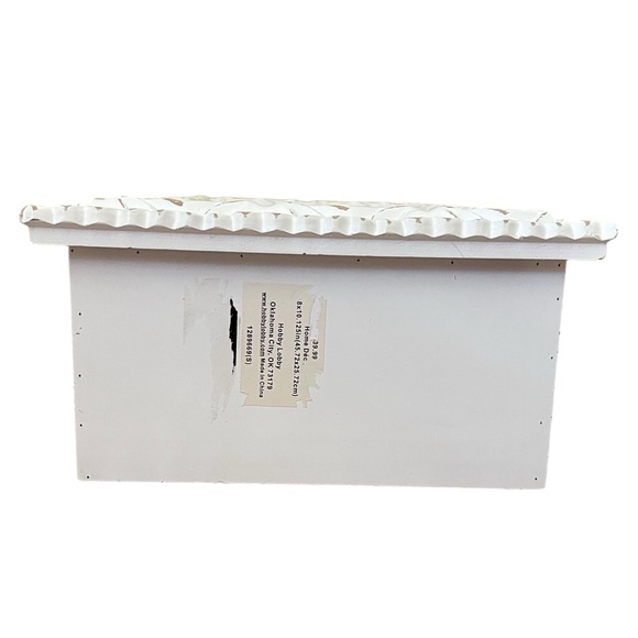 Hobby Lobby White Distressed Ornate Wood Composite Box Wall Frame Shelf - Picture 12 of 16